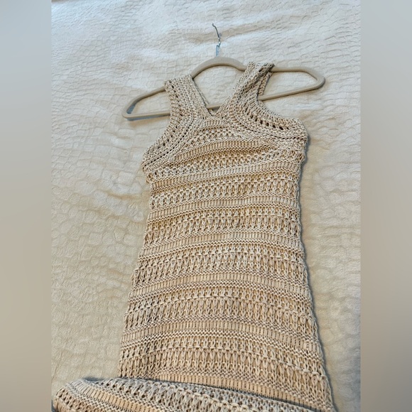 Dee Elly Crochet Razorback Maxi Dress Off-White Size Extra Small - Picture 9 of 10